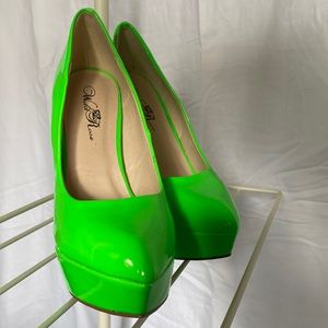 Neon Green Wild Rose heels
